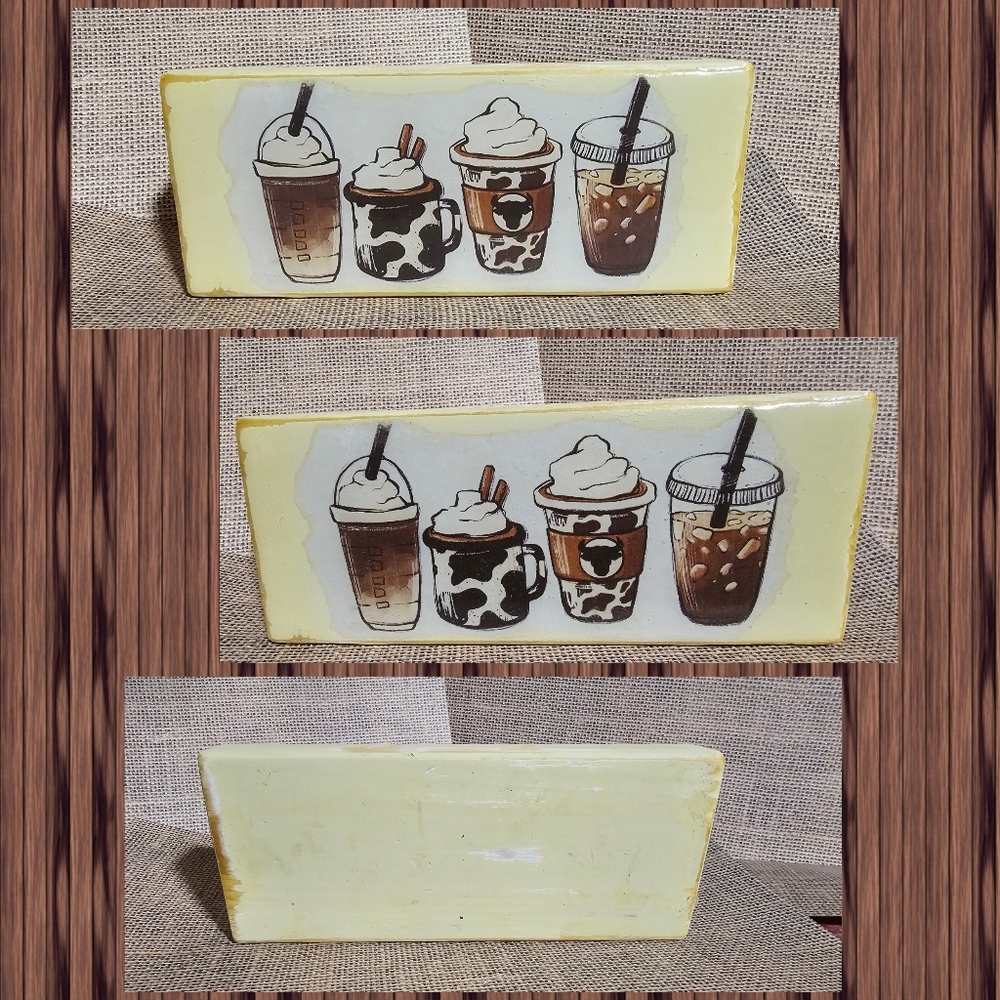 Handmade wood shelf signs
